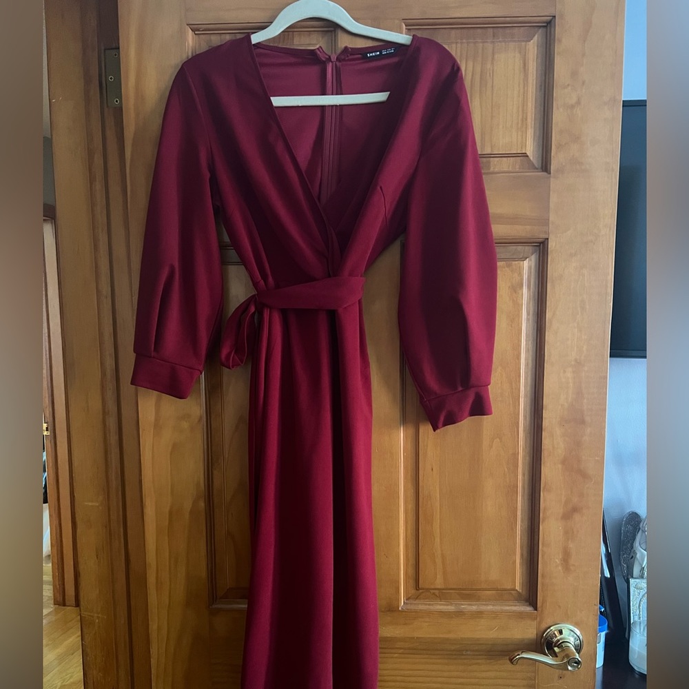 Shein red burgundy gown for sale size medium